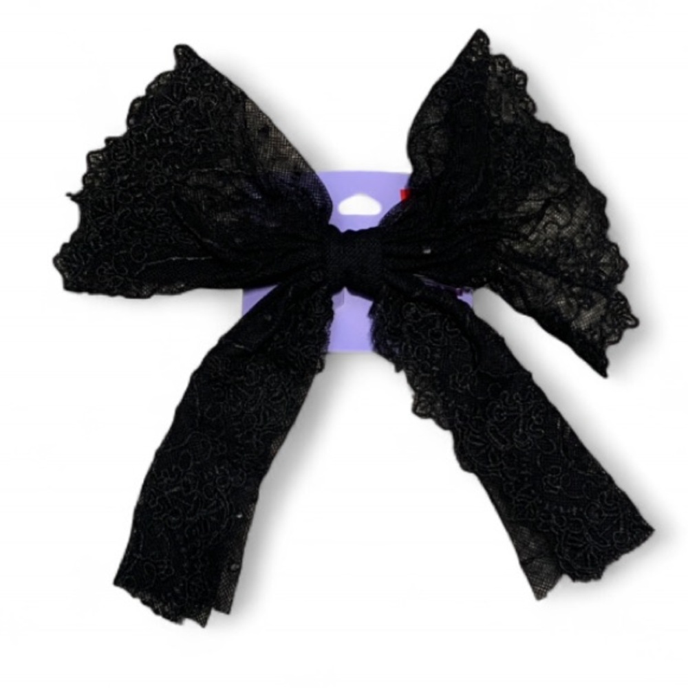 Claire's Black Lace Bow Hair Clip
